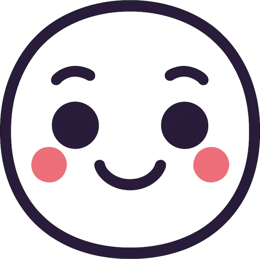 linear features cute face frameless.
In-Game asset.  2d.  High contrast.  No shadows