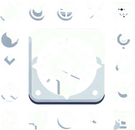 Attack button from video games UI.
Single Game Texture. In-Game asset. 2d. Blank background. High contrast. No shadows.