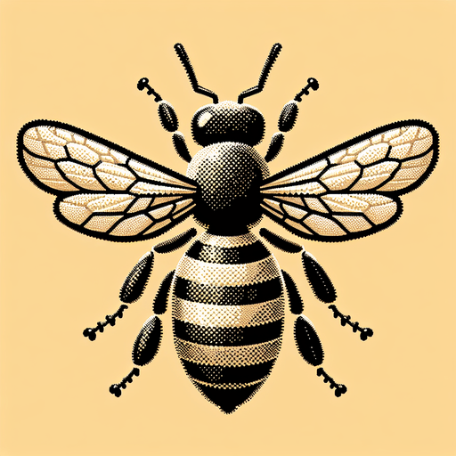 A  honeybee.
Single Game Texture. In-Game asset. 2d. Blank background. High contrast. No shadows.