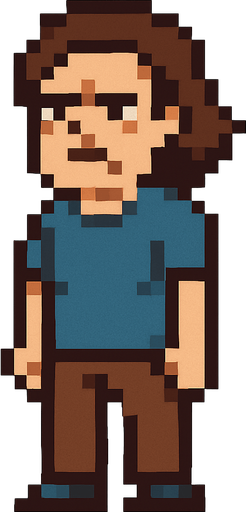 bad regular casual middle aged woman full body 2d pixel art.
In-Game asset.  2d.  High contrast.  No shadows