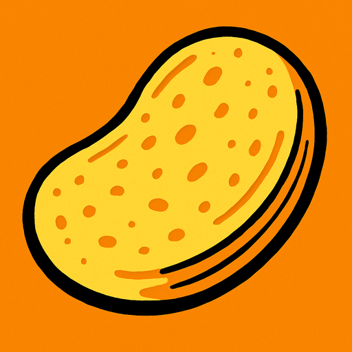 A potato chip.
In-Game asset.  2d.  High contrast.  No shadows