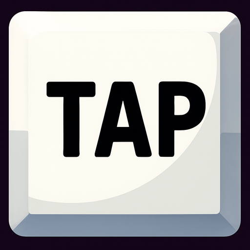 Add the text TAP inside of it. in  black