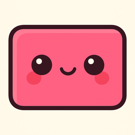 pink cute rec
tangle kawaii.
In-Game asset.  2d.  High contrast.  No shadows