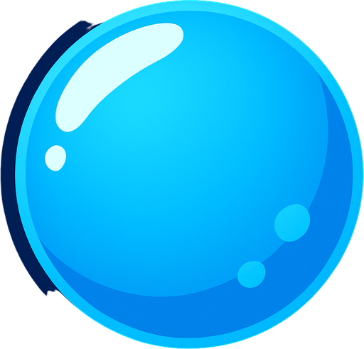 Blue bubble.
In-Game asset.  2d.  High contrast.  No shadows