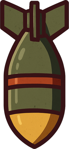 uçak bombası resmi.
In-Game asset.  2d.  High contrast.  No shadows