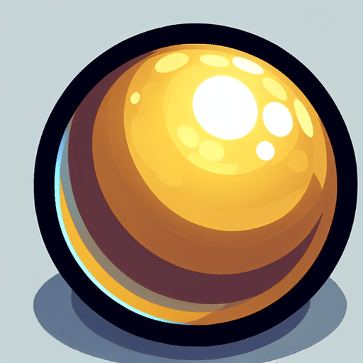small gold ball.
Single Game Texture.  In-Game asset.  2d.  Blank background.  High contrast.  No shadows
