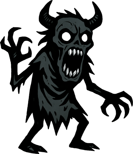 Personaje aterrador.
In-Game asset.  2d.  High contrast.  No shadows