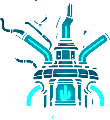 fondo de una fabrica de electricidad tecnologica futurista con muchos detalles en la cual en la parte superior esta la entrada y en la parte inferior esta el nucleo de la fabrica.
In-Game asset.  2d.  High contrast.  No shadows