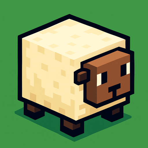 sheep but square.
In-Game asset.  2d.  High contrast.  No shadows