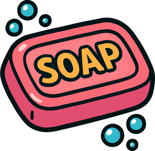 Jabón.
In-Game asset.  2d.  High contrast.  No shadows