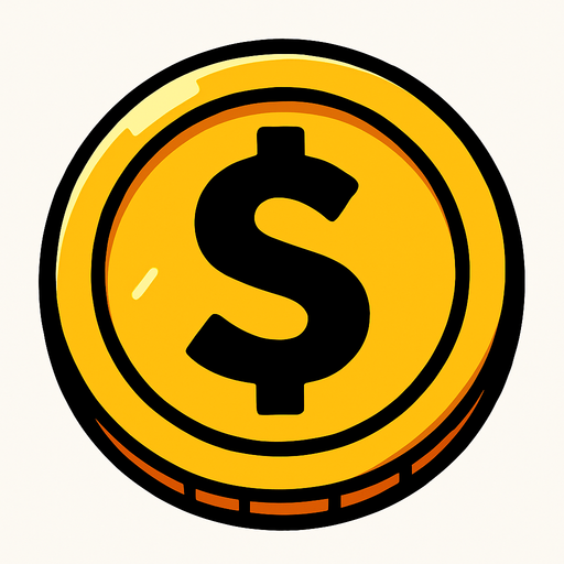 2d coin.
In-Game asset.  2d.  High contrast.  No shadows