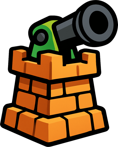 a tower of a tower defence.
In-Game asset.  2d.  High contrast.  No shadows