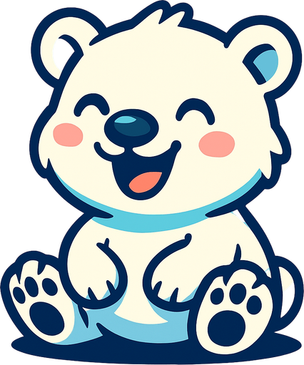 Happy baby polar bear.
In-Game asset.  2d.  High contrast.  No shadows