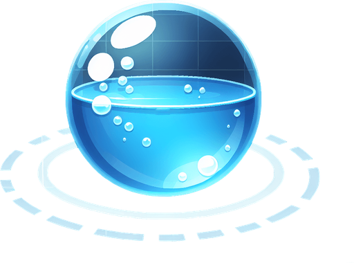 create a water bubble image.
Single Game Texture.  In-Game asset.  2d.  Blank background.  High contrast.  No shadows