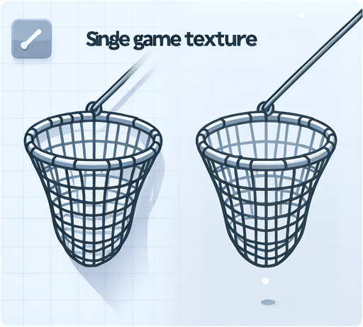 catching net.
Single Game Texture. In-Game asset. 2d. Blank background. High contrast. No shadows.