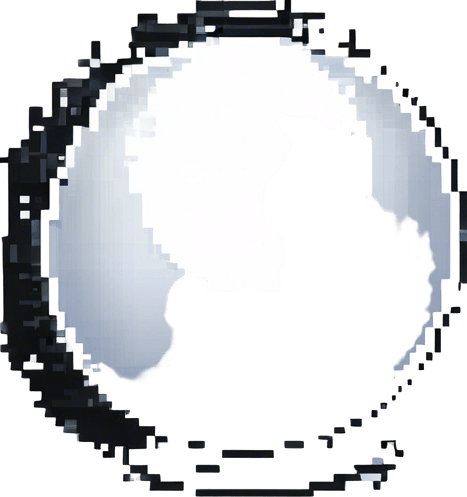 Black outline around the white bubble. Pixel