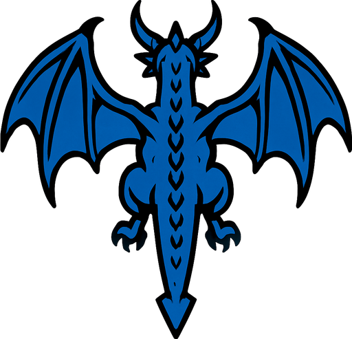 blue flyng wyvern dragon back view.
In-Game asset.  2d.  High contrast.  No shadows