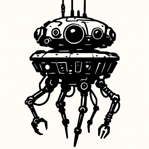 Probe droid.
In-Game asset.  2d.  High contrast.  No shadows