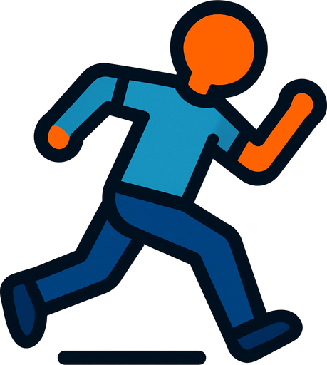 Running man.
In-Game asset.  2d.  High contrast.  No shadows