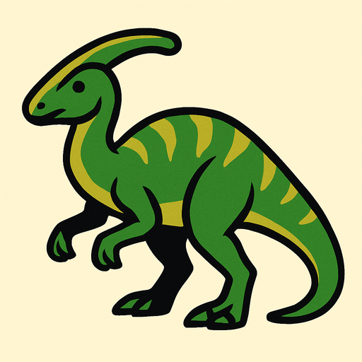 Parasaur.
In-Game asset.  2d.  High contrast.  No shadows