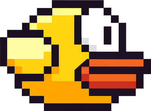 Flapy bird kuşu çiz detaylı ve aşırı benzesin.
In-Game asset.  High contrast.  No shadows