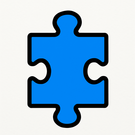 Puzzle peice blue.
In-Game asset.  2d.  High contrast.  No shadows