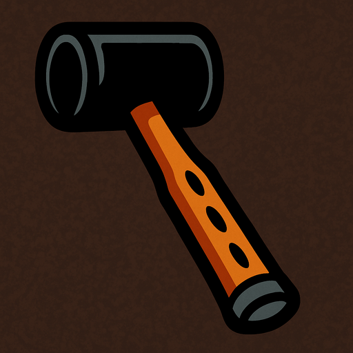 Rubber mallet.
In-Game asset.  2d.  High contrast.  No shadows
