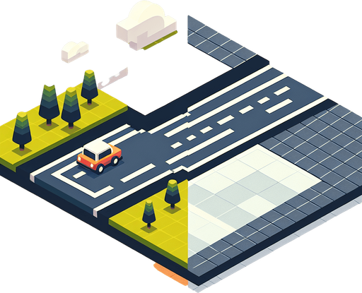 Road 
Car.
Single Game Texture. In-Game asset. 2d. Blank background. High contrast. No shadows.