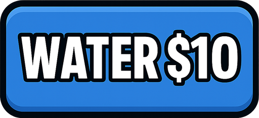 Make button blue and say water $10