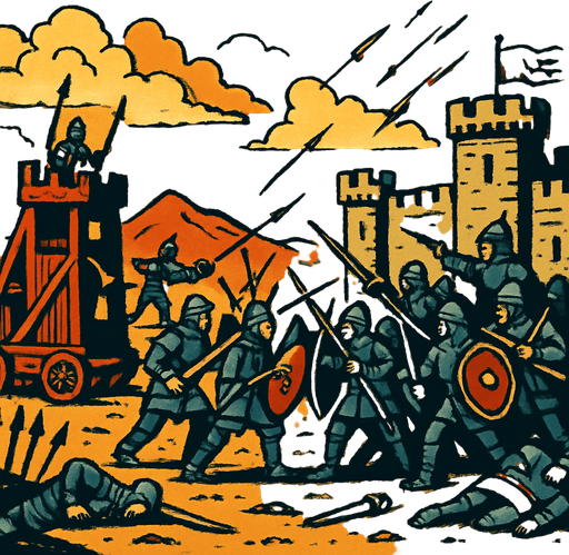 Orta çağ dönemi için savaş arka planı.
In-Game asset.  2d.  High contrast.  No shadows