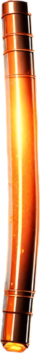 orange lazer fire bullet.
Single Game Texture.  In-Game asset.  2d.  Blank background.  High contrast.  No shadows