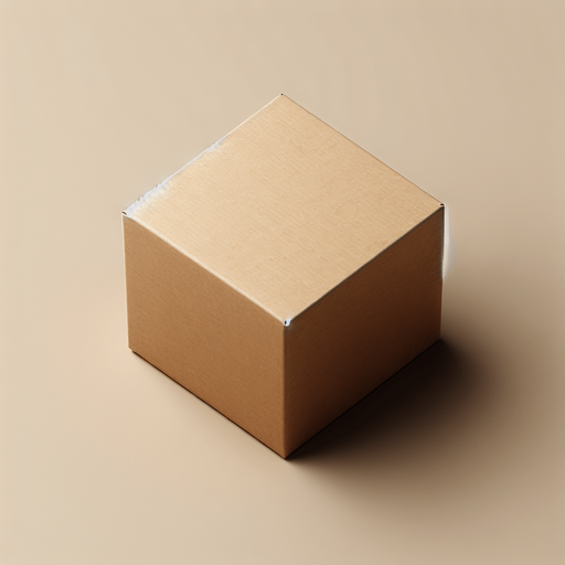 brown paper box, top view.