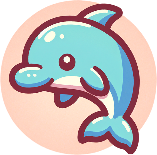 Tender dolphin.
Single Game Texture.  In-Game asset.  2d.  Blank background.  High contrast.  No shadows
