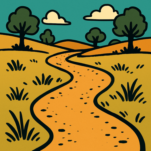 camino de tierra.
In-Game asset.  2d.  High contrast.  No shadows
