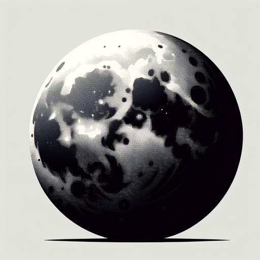 A moon..
Single Game Texture. In-Game asset. 2d. Blank background. High contrast. No shadows.