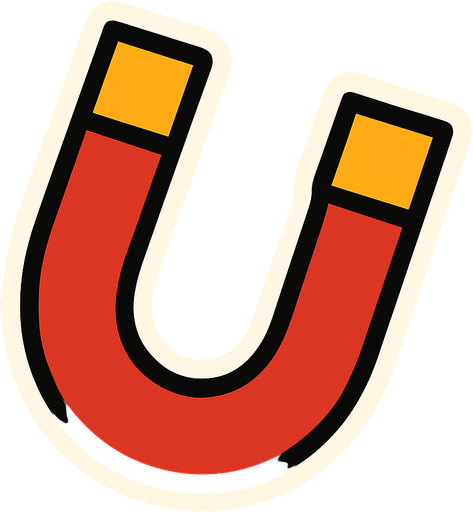 magnett.
In-Game asset.  2d.  High contrast.  No shadows