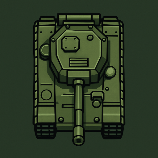 make a bird's eye view tank.
In-Game asset.  2d.  High contrast.  No shadows
