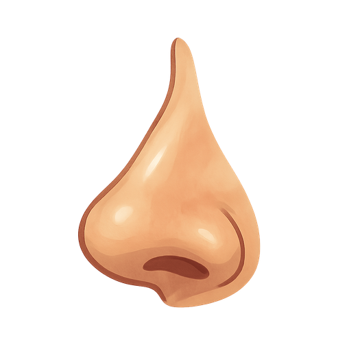 nose. No background. Transparent background. Blank background. No shadows. 2d. In-Game asset. flat