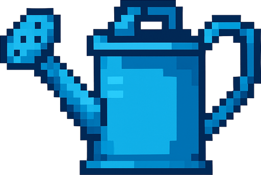 regadera de pixeles.
In-Game asset.  2d.  High contrast.  No shadows