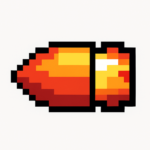 8bit enemyBullet.
In-Game asset.  2d.  High contrast.  No shadows