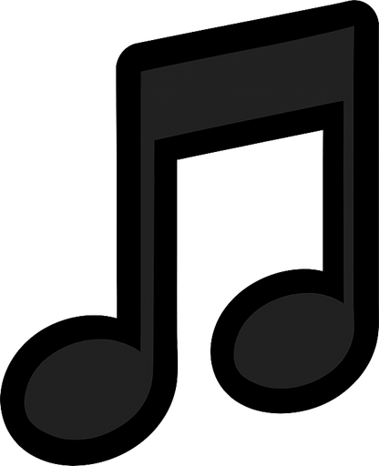 2D muzik notasi.
In-Game asset.  2d.  High contrast.  No shadows