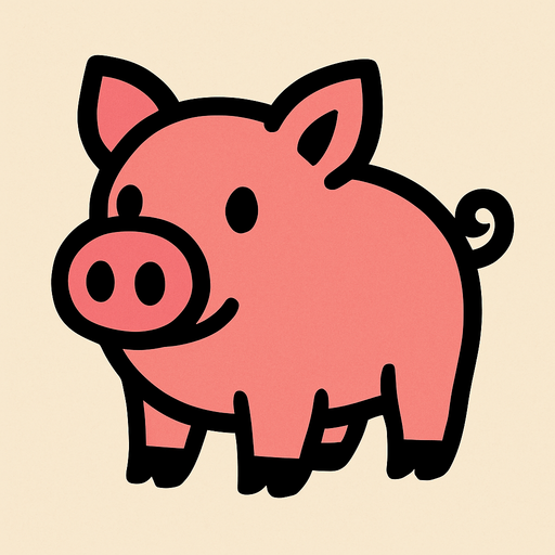 Pig.
In-Game asset.  2d.  High contrast.  No shadows