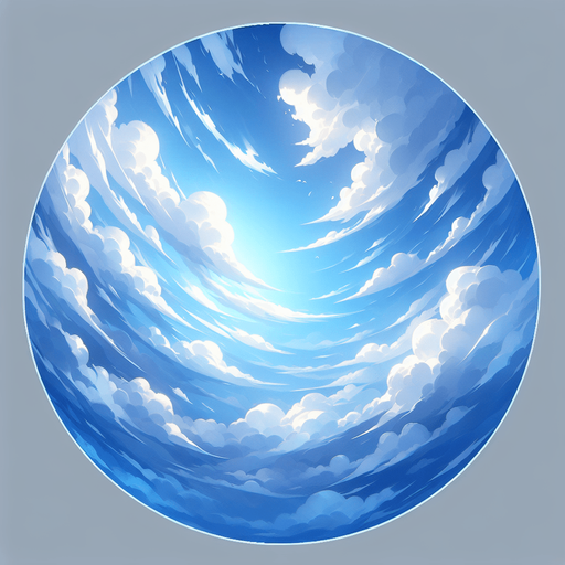 Daytime sky.
Single Game Texture.  In-Game asset.  2d.  Blank background.  High contrast.  No shadows
