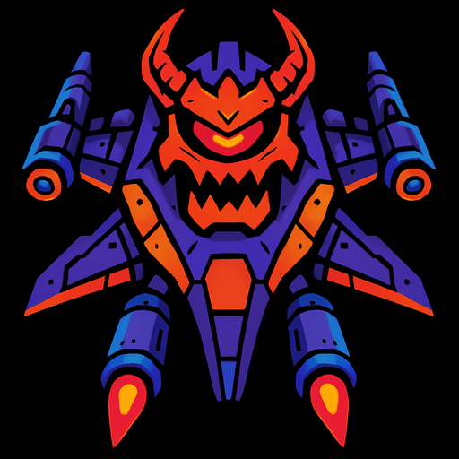 boss enimey space ship.
In-Game asset.  2d.  High contrast.  No shadows