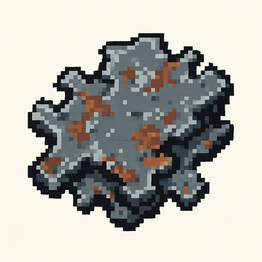 pixel bir hurda parçası.
In-Game asset.  2d.  High contrast.  No shadows
