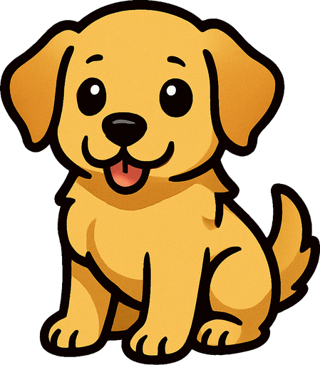 Chiot dorée (animal).
In-Game asset.  2d.  High contrast.  No shadows