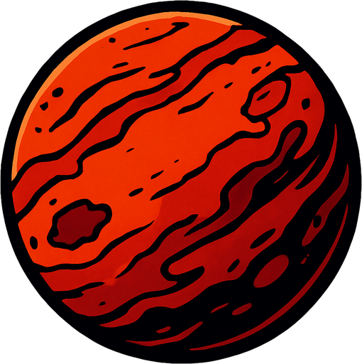 mars gezegeni.
In-Game asset.  2d.  High contrast.  No shadows