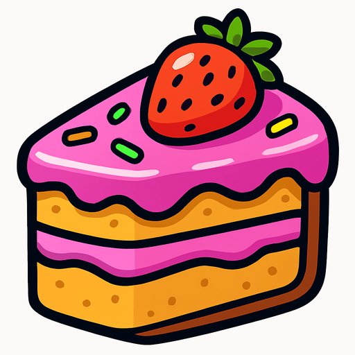 cake.
In-Game asset.  2d.  High contrast.  No shadows