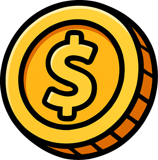 Coin.
In-Game asset.  2d.  High contrast.  No shadows