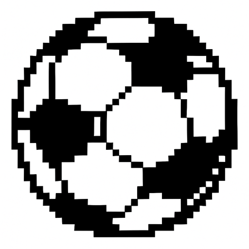 pixerlart soccer ball.
In-Game asset.  2d.  High contrast.  No shadows